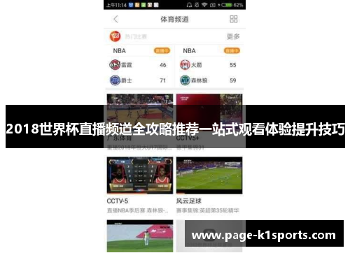 2018世界杯直播频道全攻略推荐一站式观看体验提升技巧