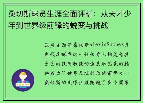 桑切斯球员生涯全面评析：从天才少年到世界级前锋的蜕变与挑战